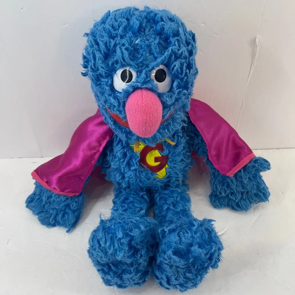 Sesame Street Super‎ Grover Plush Toy Kids Blue Superhero Cape - Picture 2 of 13